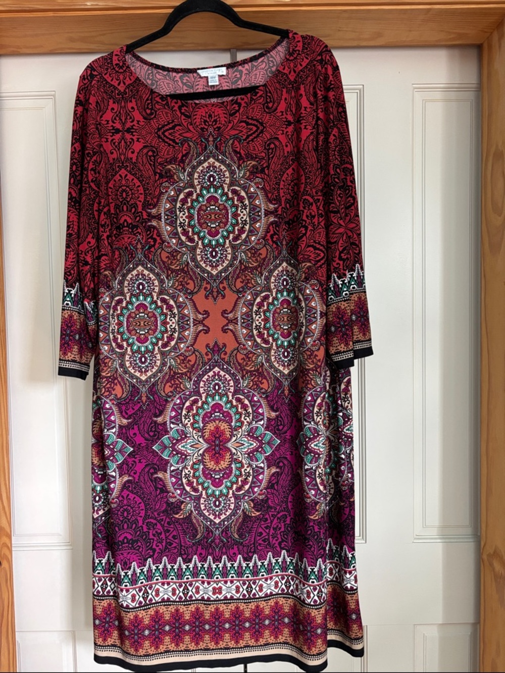 London Times BoHo Paisley-Print Midi Dress